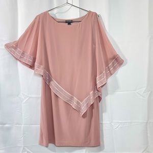 Formal dress asymmetrical cape poncho blush wedding guest mother of bride bridal